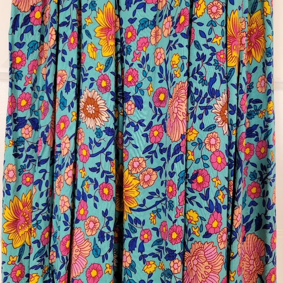Boho faux wrap dress- floral blue- Small - Picture 6 of 8